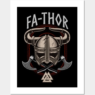 Fathor Wikingerhelm Vater Wikinger Papa Posters and Art